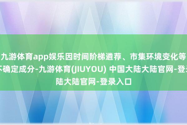 九游体育app娱乐因时间阶梯遴荐、市集环境变化等要紧不确定成分-九游体育(JIUYOU) 中国大陆大陆官网-登录入口