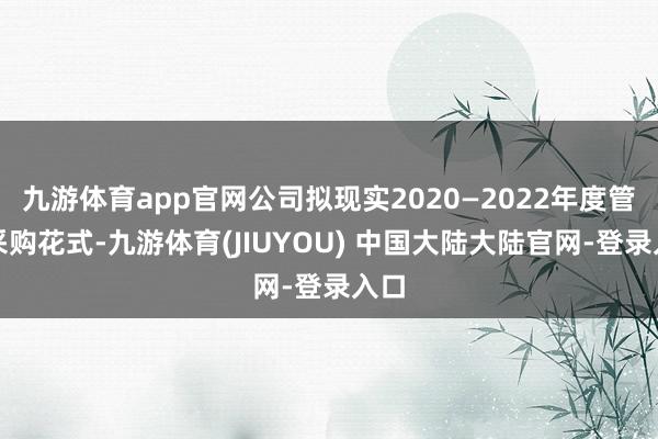 九游体育app官网公司拟现实2020—2022年度管材采购花式-九游体育(JIUYOU) 中国大陆大陆官网-登录入口