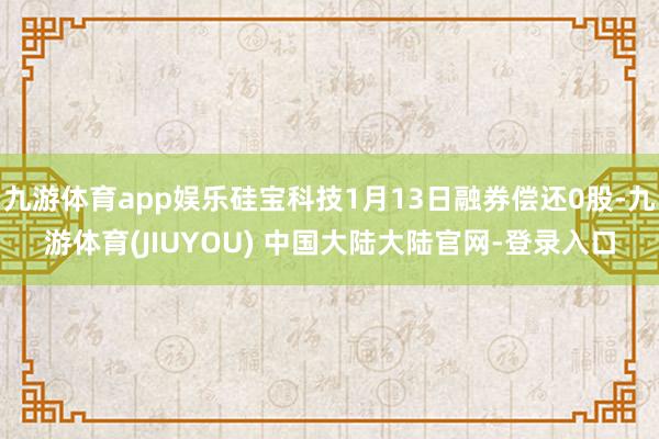 九游体育app娱乐硅宝科技1月13日融券偿还0股-九游体育(JIUYOU) 中国大陆大陆官网-登录入口